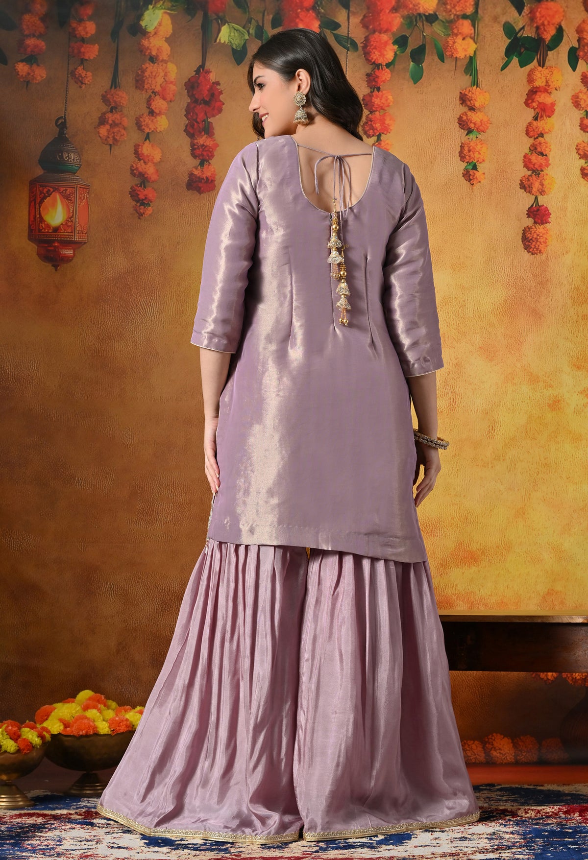 Timeless Pastel Lilac Gharara Set