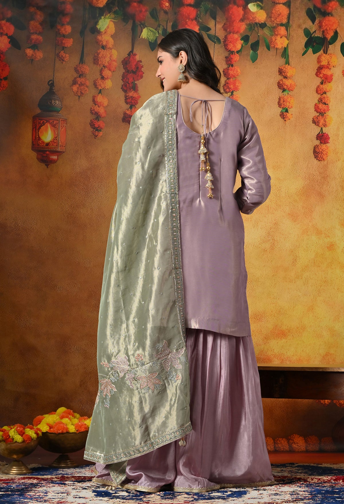 Timeless Pastel Lilac Gharara Set