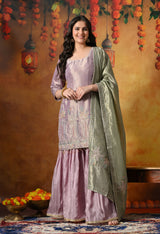 Timeless Pastel Lilac Gharara Set