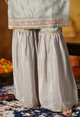 Pearl Grey Zardozi Embroidered Gharara Set