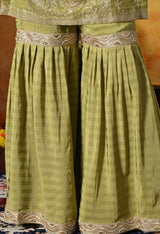 Luxurious Olive Green Gharara Set