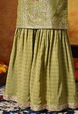 Luxurious Olive Green Gharara Set