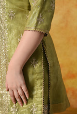 Luxurious Olive Green Gharara Set