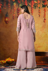 Blush Pink Gotta Sharara Set
