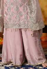 Blush Pink Gotta Sharara Set