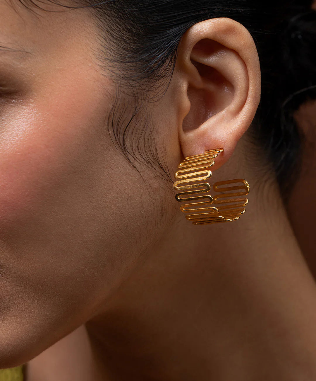 Golden Spiral Meadow Earrings