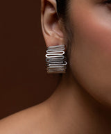 Silver Spiral Meadow Earrings