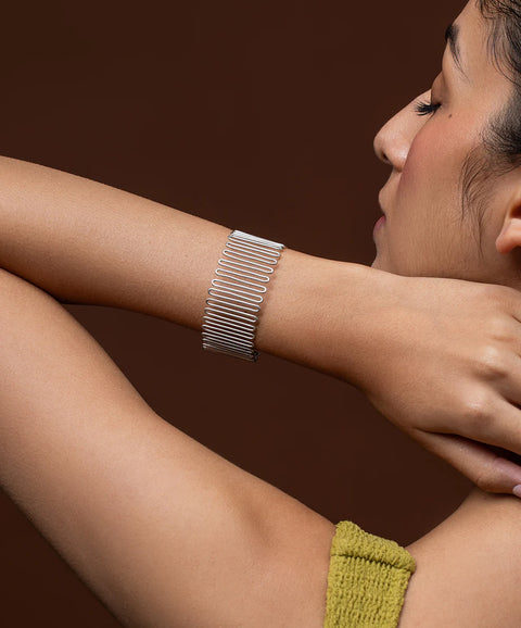 Silver Spiral Meadow Bracelet