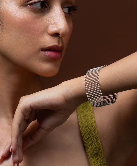 Silver Spiral Meadow Bracelet