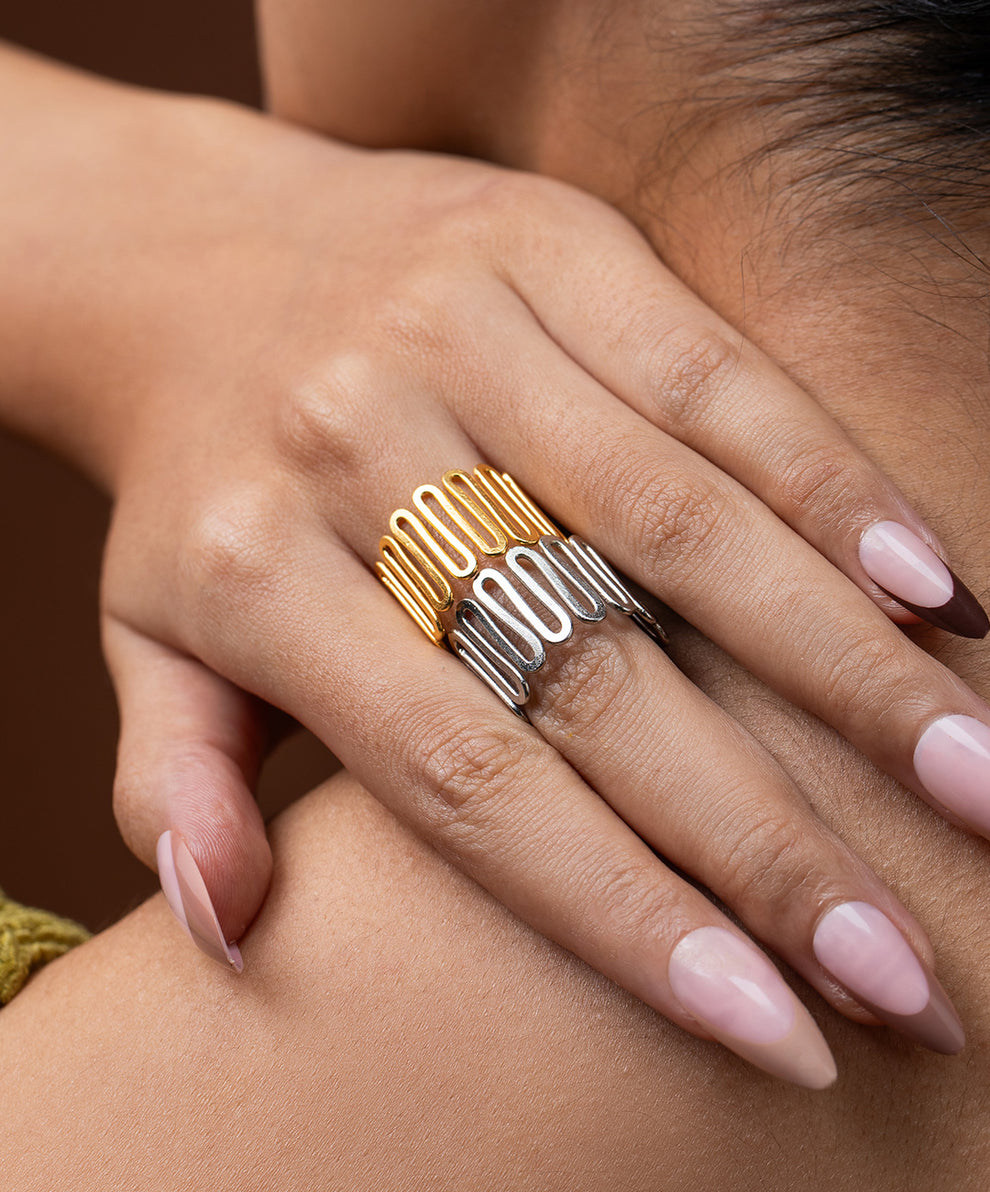 Golden Spiral Meadow Ring