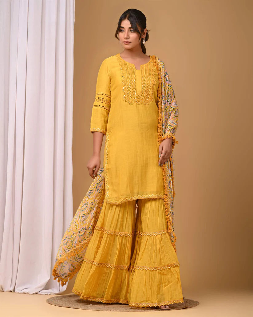 Yellow Gharara Set