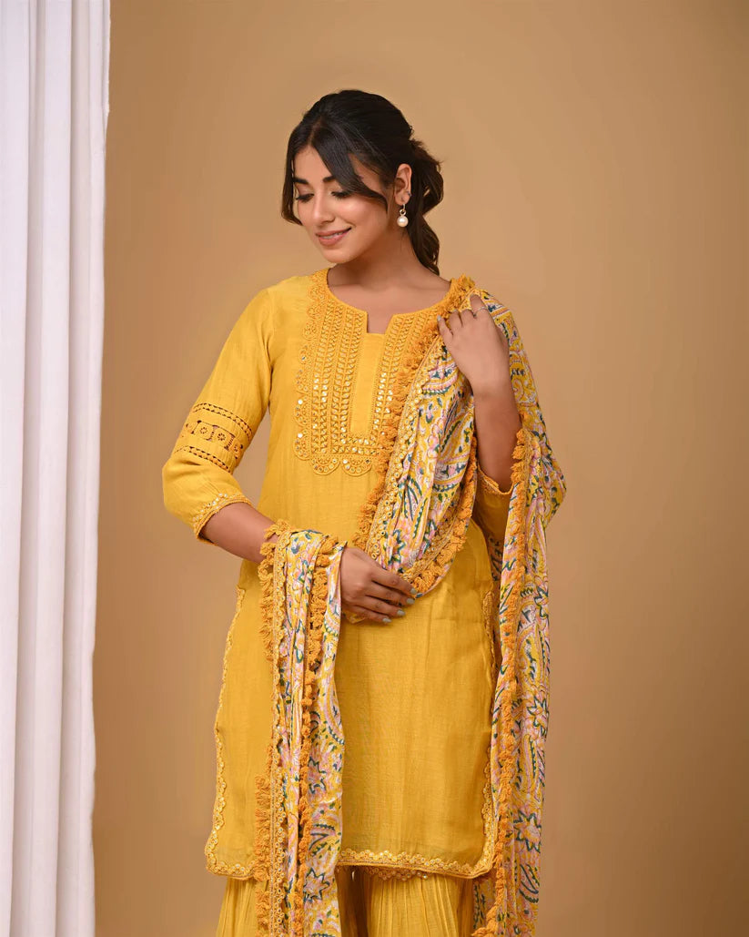 Yellow Gharara Set