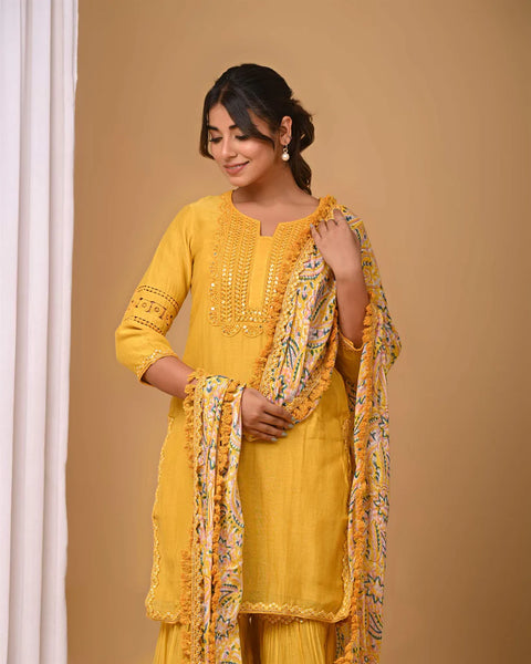Yellow Gharara Set