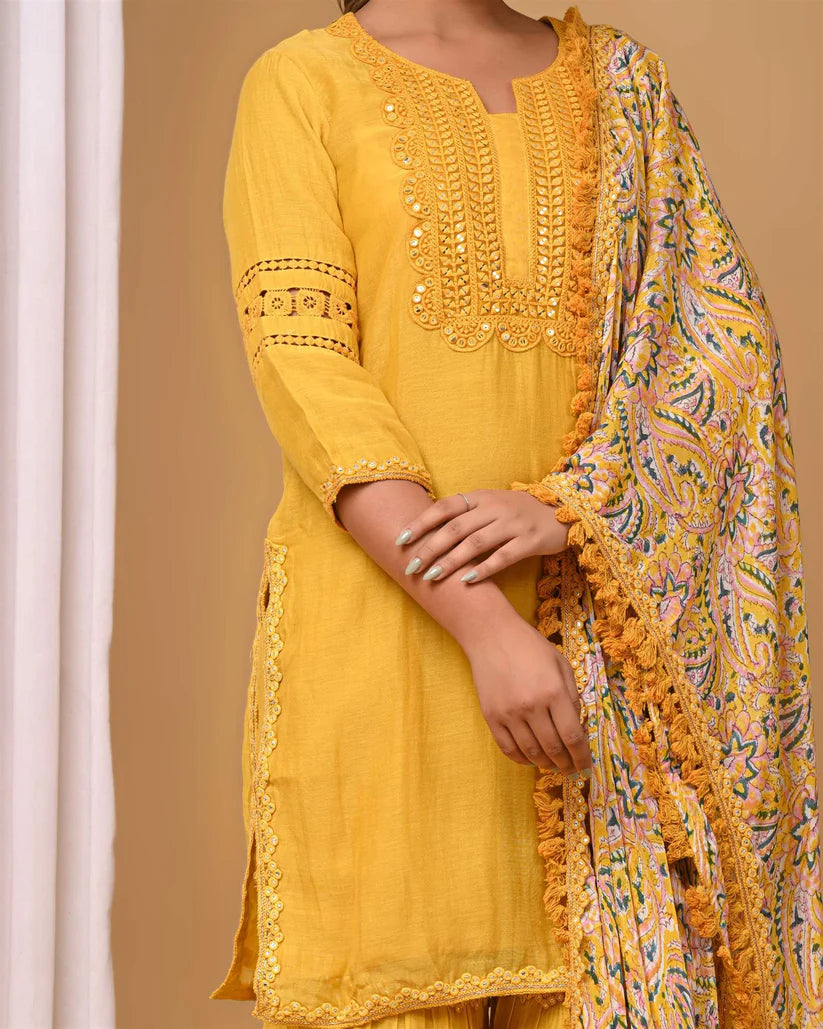 Yellow Gharara Set