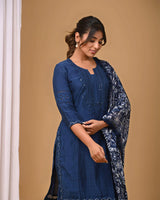 Navy Gharara Set
