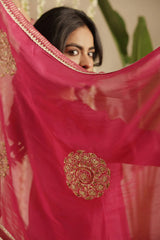 Deep Magenta Sequin Work Suit Set