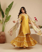 Dull Gold Gharara Set