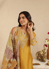 Dull Gold Gharara Set