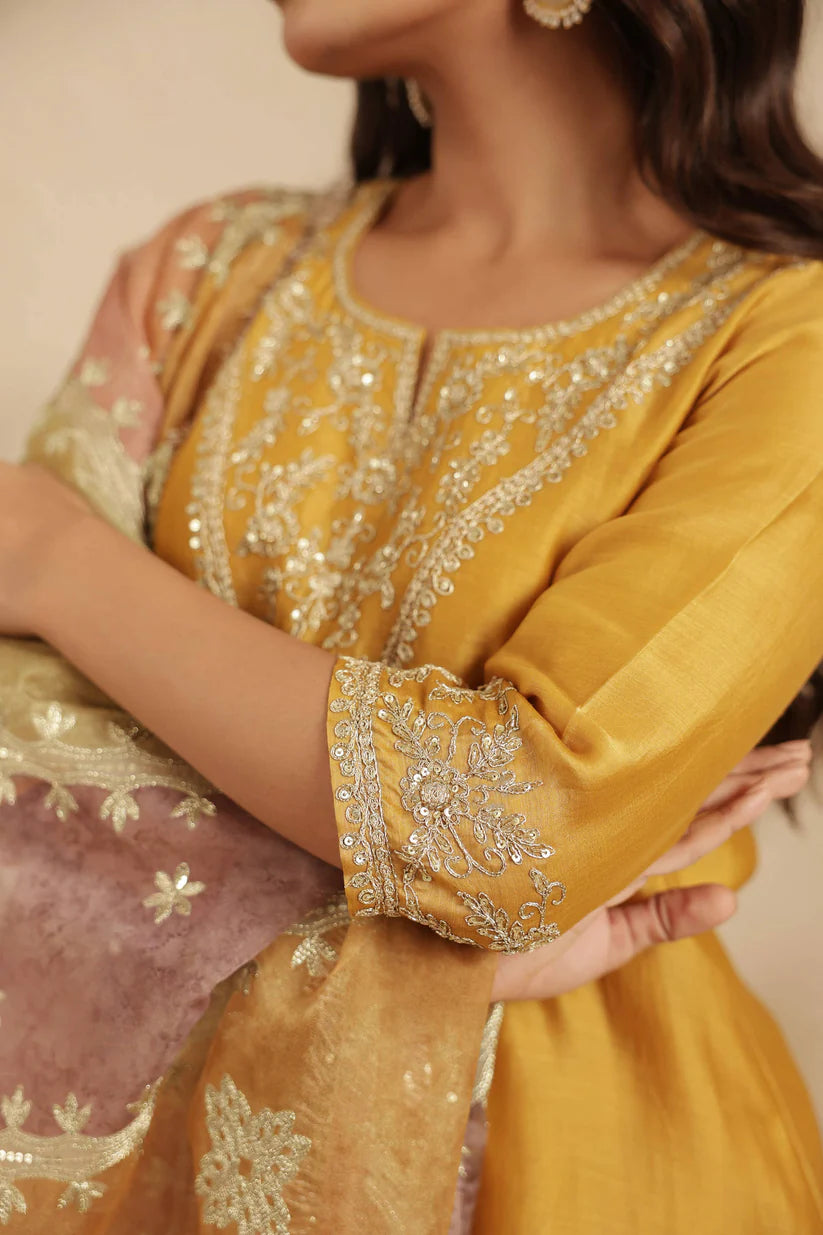 Dull Gold Gharara Set
