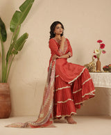 Crimson Gharara Set