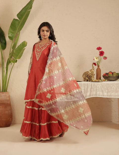 Crimson Gharara Set