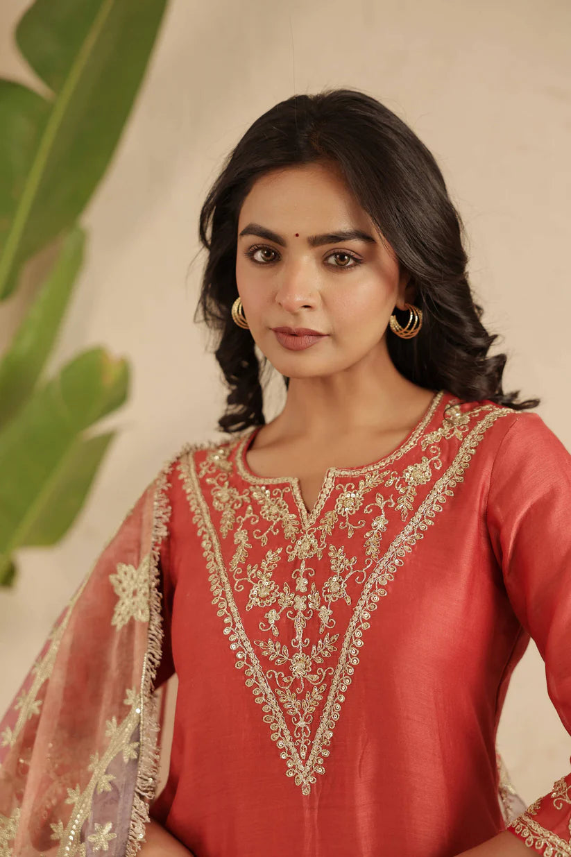 Crimson Gharara Set