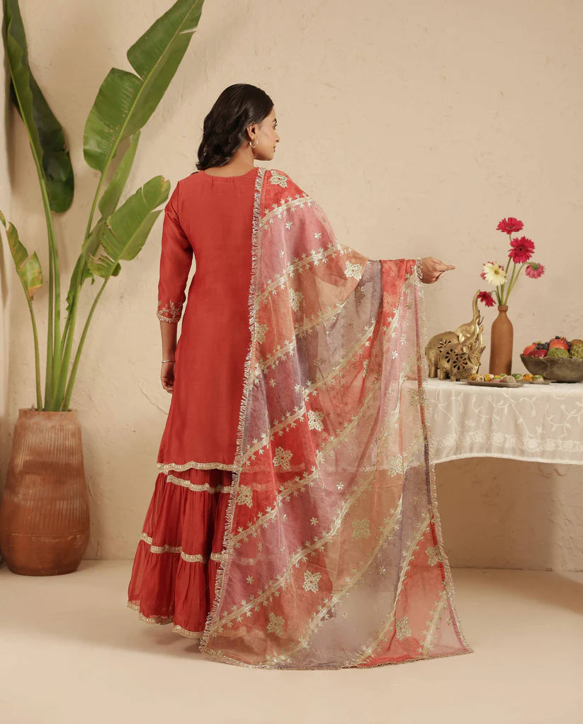 Crimson Gharara Set