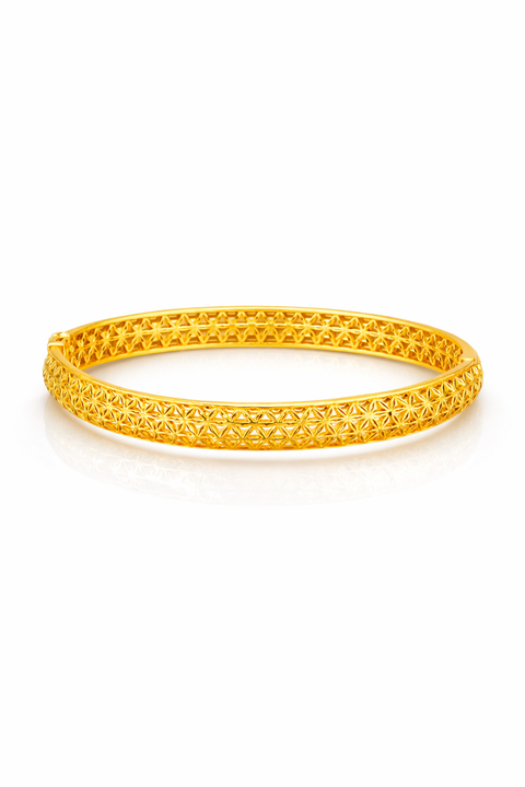 Silvpop Golden Lattice Pattern Bracelet