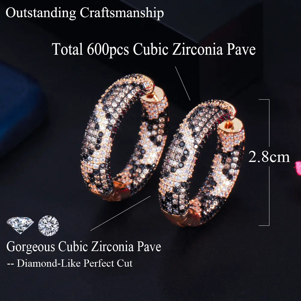 Leopard Bling Hoops