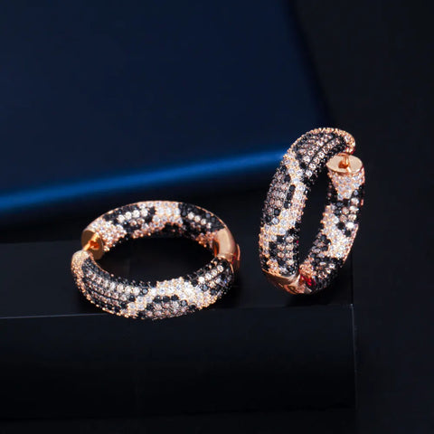 Leopard Bling Hoops