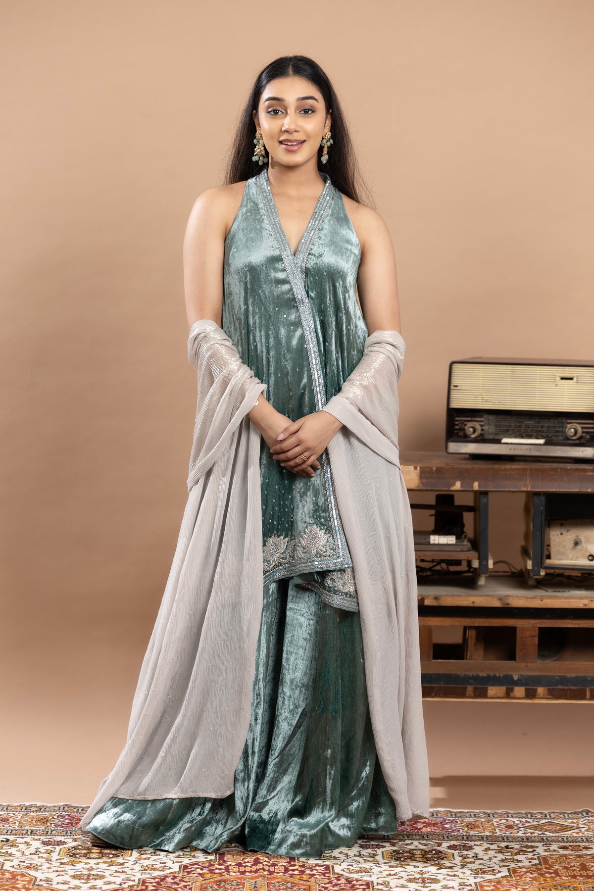 Velvet Gharara Set