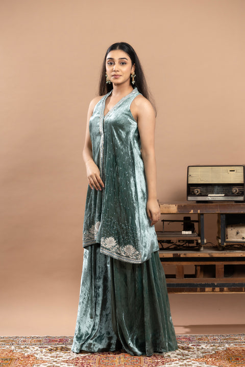 Velvet Gharara Set