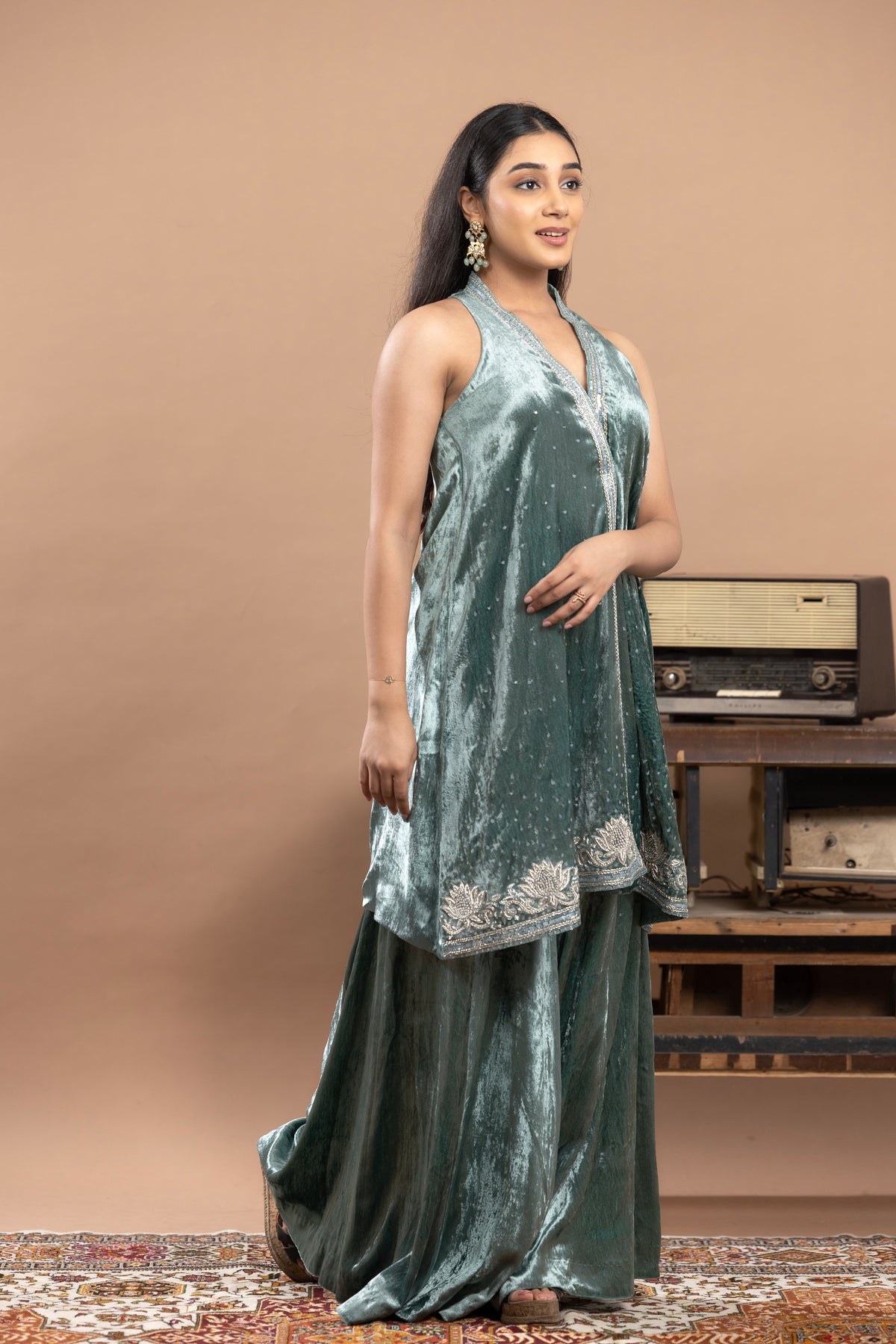 Velvet Gharara Set
