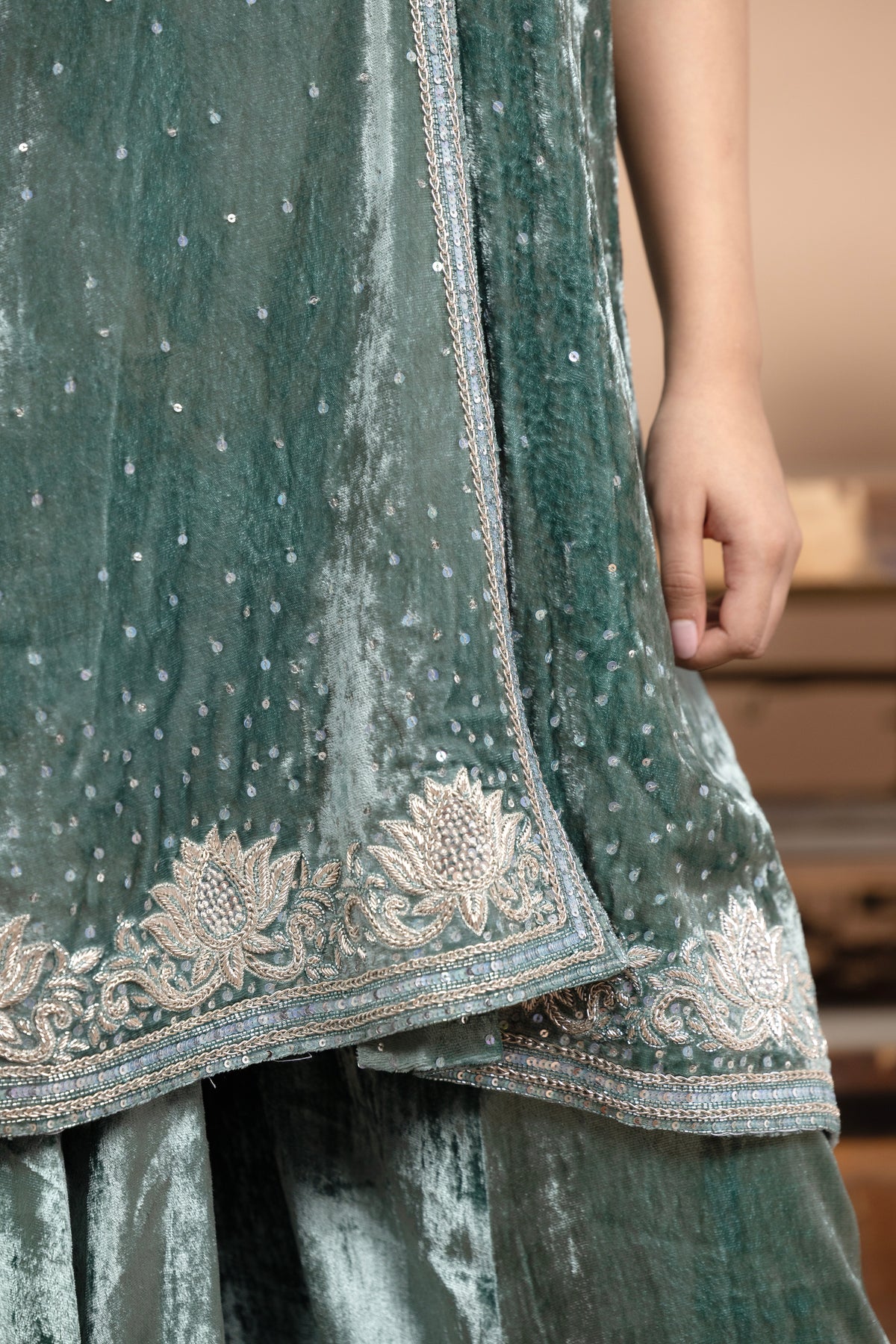 Velvet Gharara Set