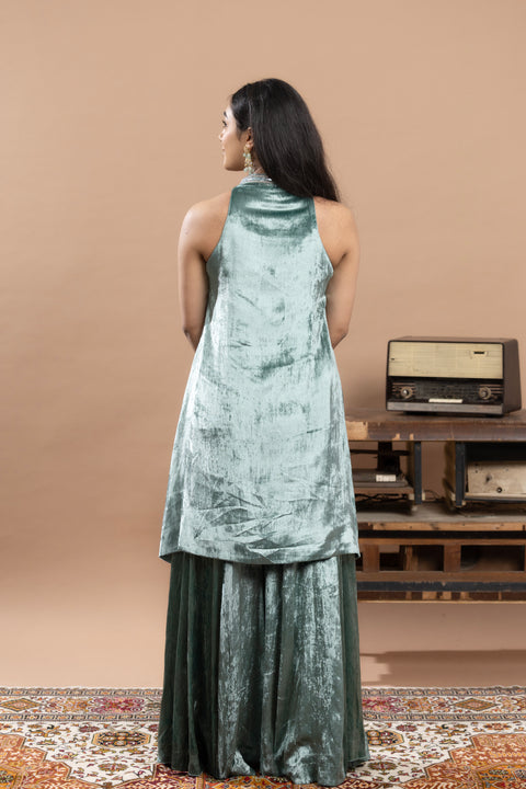 Velvet Gharara Set