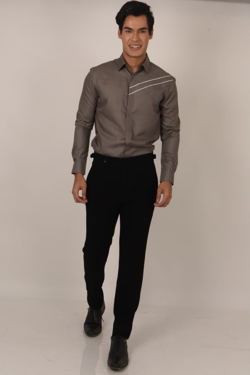 Olive Shirt with Nalli