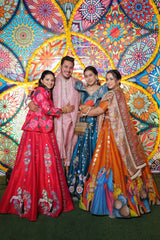 Hot Pink Ashwemegha Lehnga Set