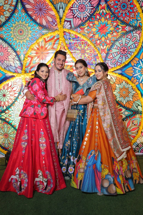 Hot Pink Ashwemegha Lehnga Set