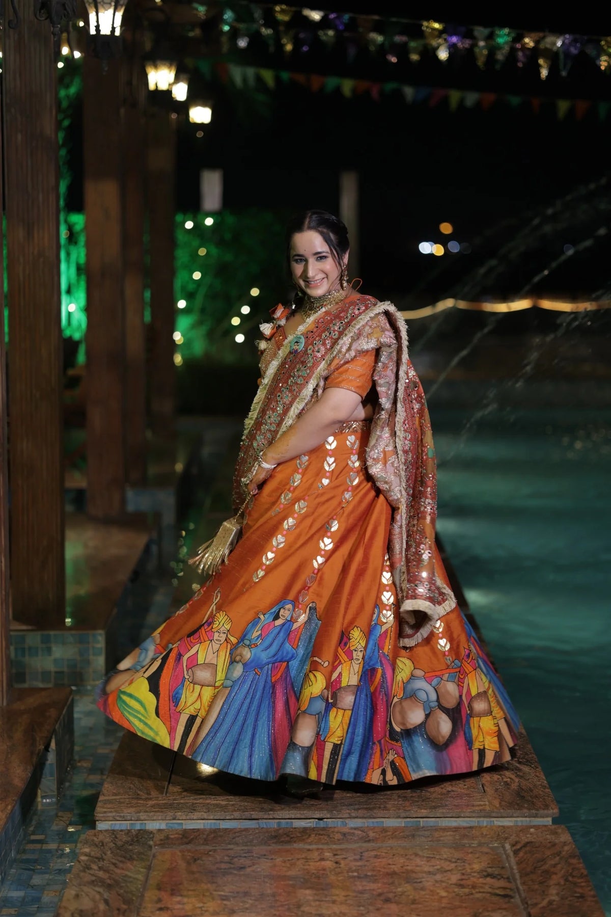 Modern Baraat Lehnga In Burnt Orange