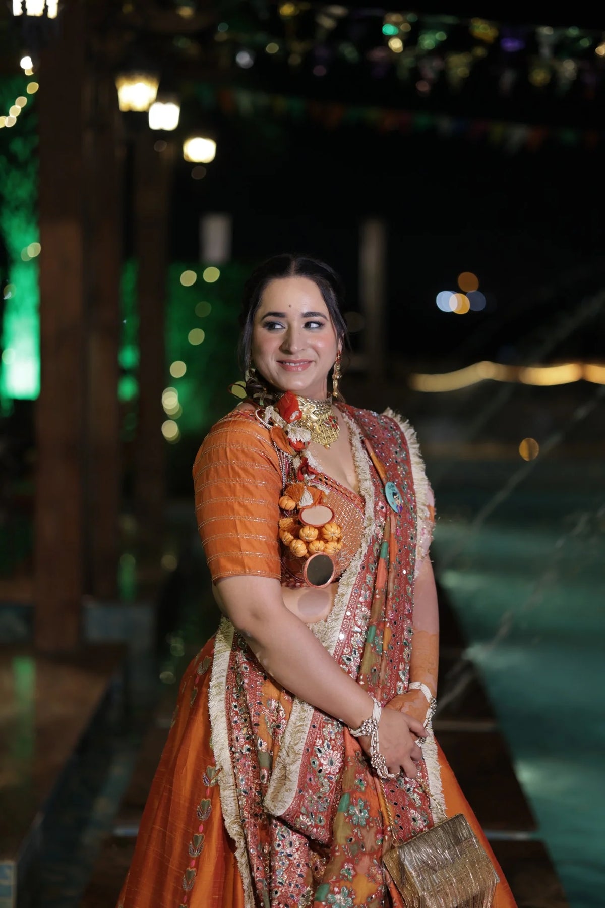 Modern Baraat Lehnga In Burnt Orange