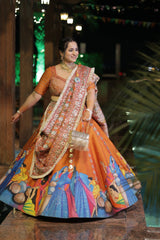 Modern Baraat Lehnga In Burnt Orange