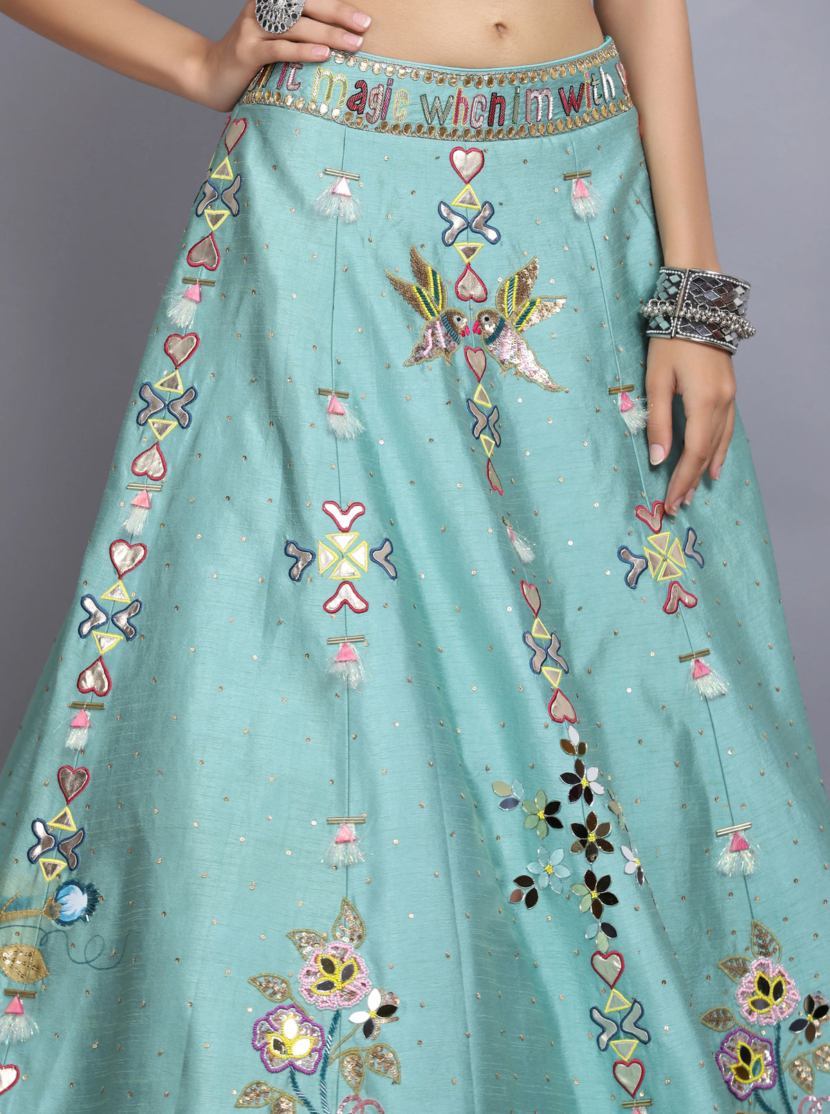 Tarini Bhatia In Sapphire Blue Handpainted Lehenga Set