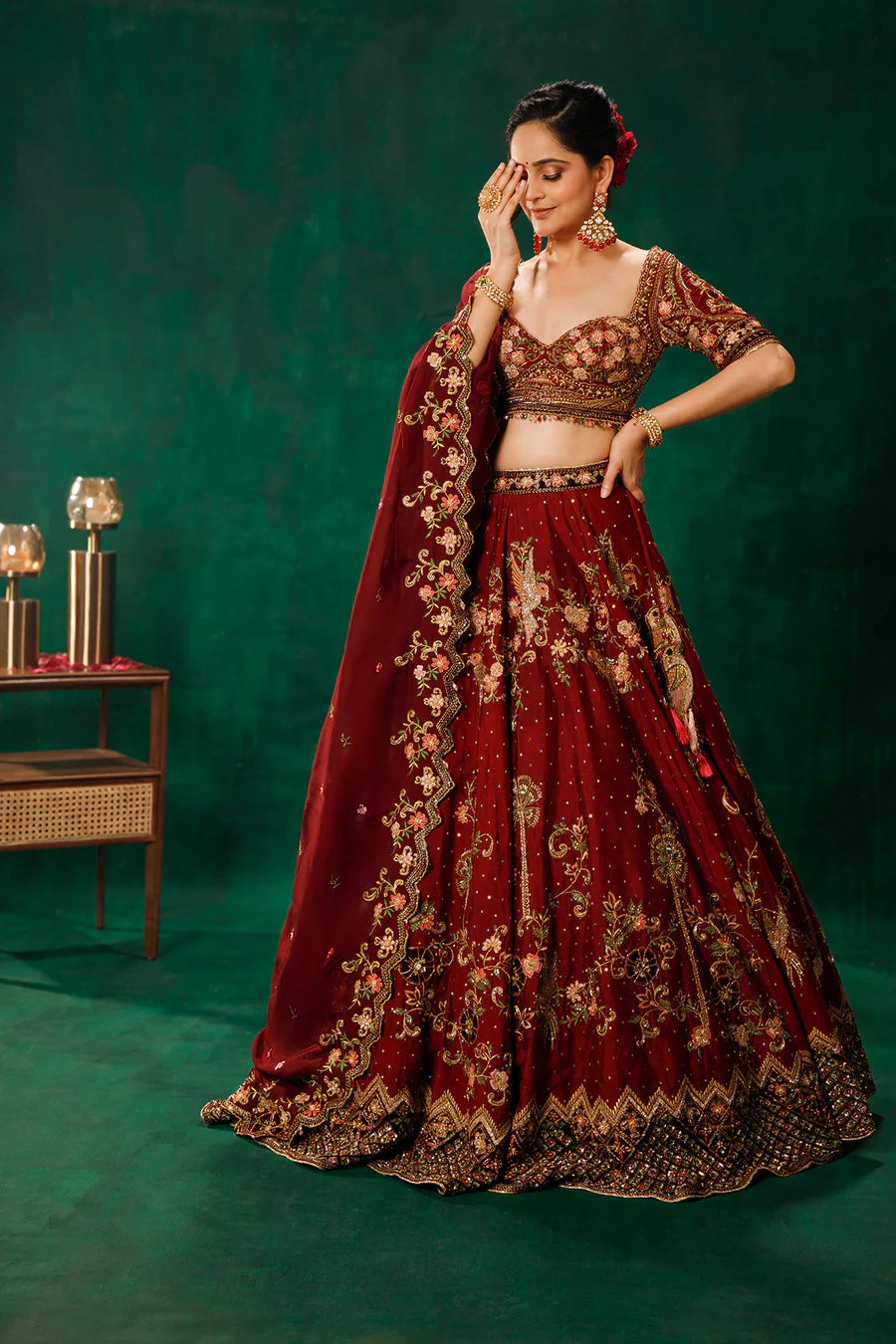 Maroon Lehenga Choli Set