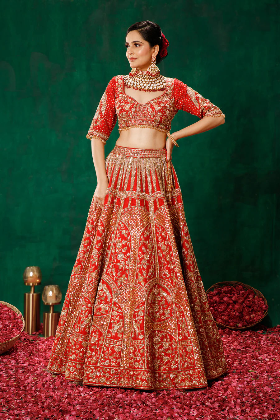 Red Lehenga Choli Set