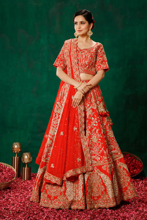 Red Lehenga Choli Set