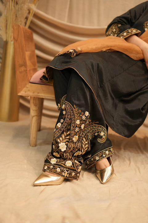 Mehar-E-Shaam Mashru Silk With Organza Dupatta