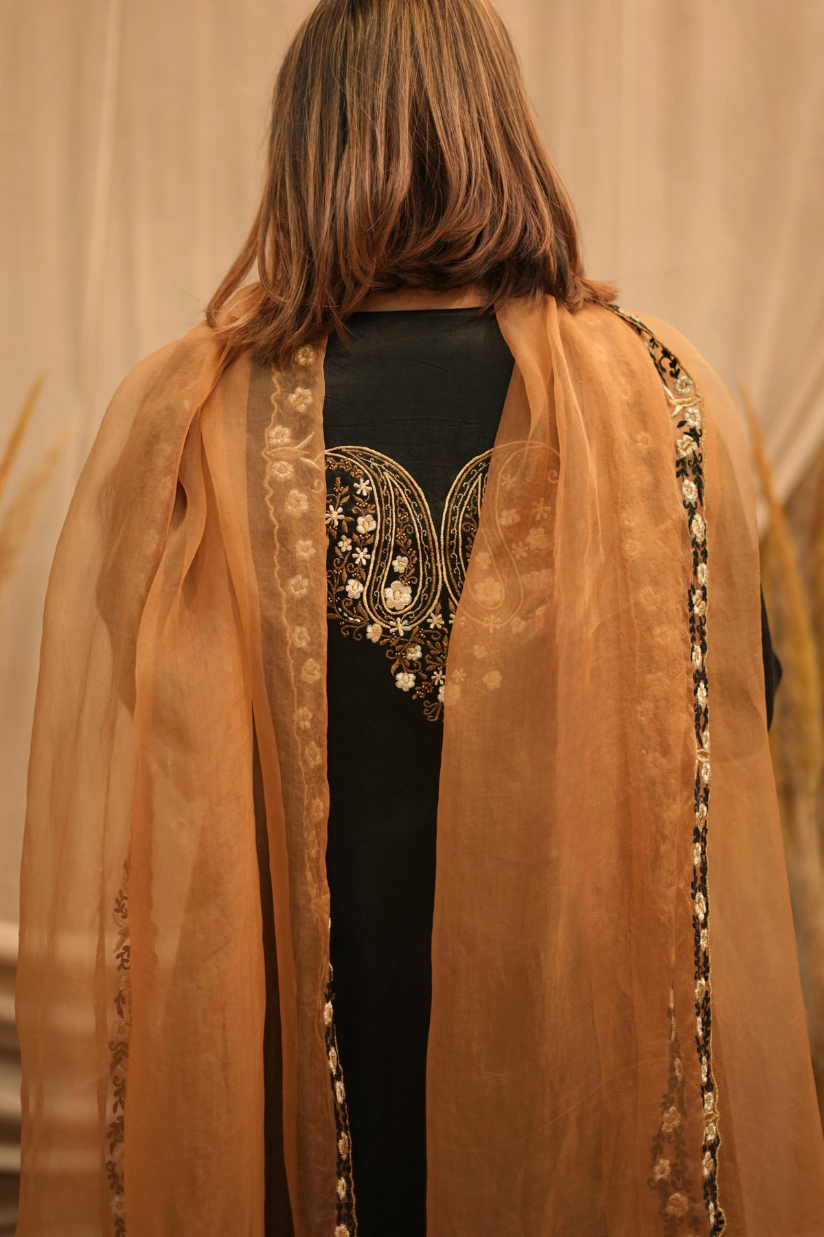 Mehar-E-Shaam Mashru Silk With Organza Dupatta