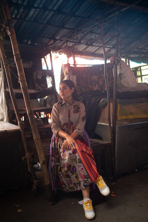 Multicolor Cotton Printed Dress