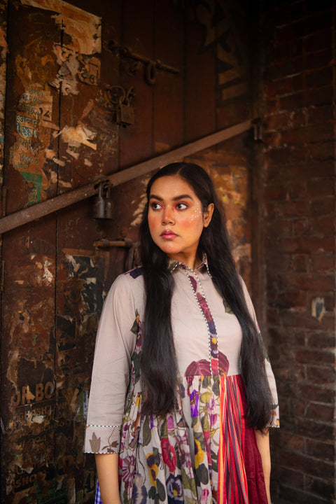 Multicolor Cotton Printed Dress