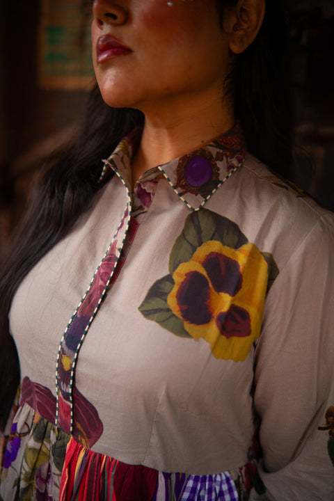 Multicolor Cotton Printed Dress